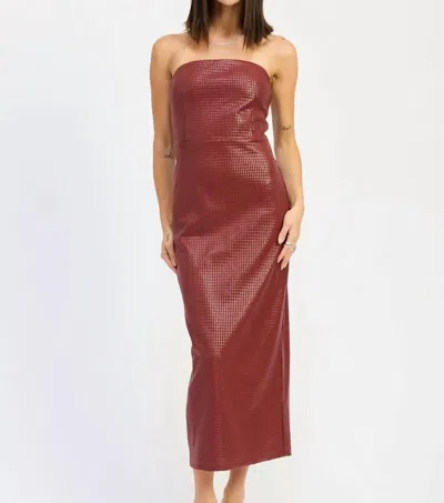 Emory Park Elektra Textured Knit Midi Dress In Burgundy In Brown