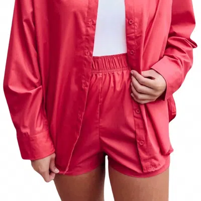 Emory Park High Rise Side Slit Shorts In Fuchsia In Multi