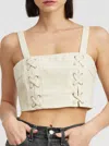 EMORY PARK LACE UP TOP IN WHITE
