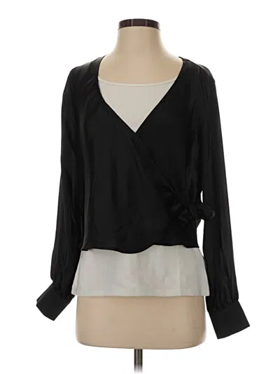 Pre-owned Emory Park Long Sleeve Blouse In Black