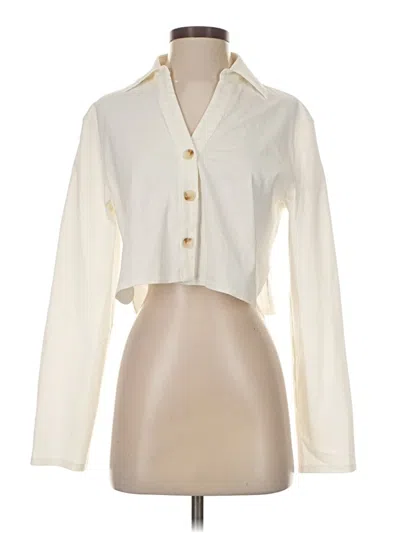 Pre-owned Emory Park Long Sleeve Blouse In White