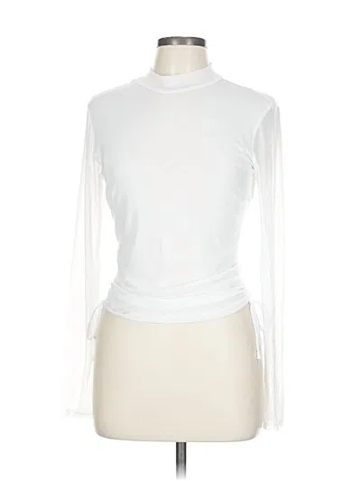 Pre-owned Emory Park Long Sleeve Top White Turtleneck Tops