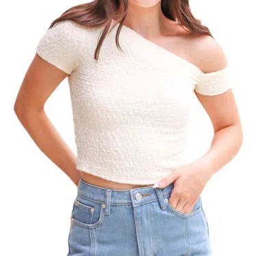 Emory Park Off Shoulder Cropped Top In Ivory In Multi