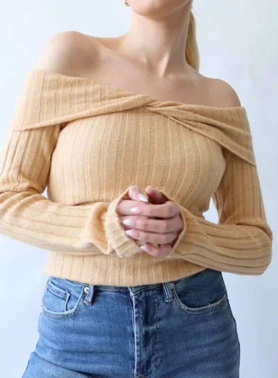 Emory Park Off Shoulder Sweater Top In Butter Yellow In Multi