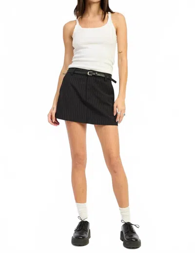 Emory Park Pinstripe Mini Skirt In Black