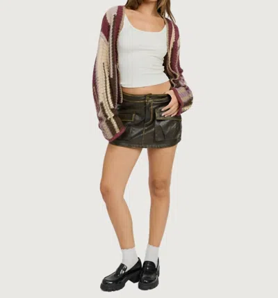 Emory Park Reggie Faux Leather Mini Skirt In Brown