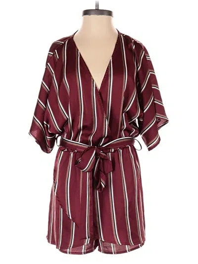 Pre-owned Emory Park Romper In Burgundy
