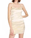 Emory Park Ruched Spaghetti Strap Mini Dress In Beige In Neutral