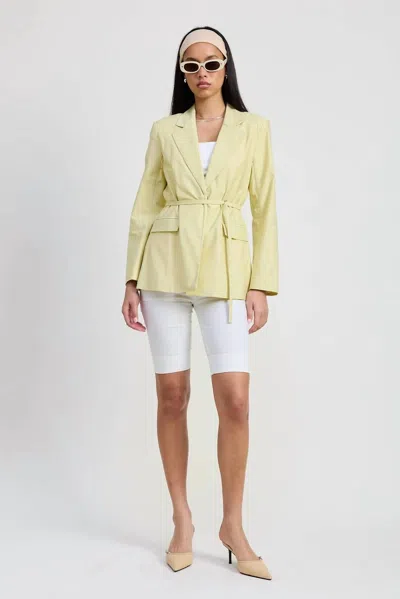 Emory Park Self Belt Blazer In Sage In Multi