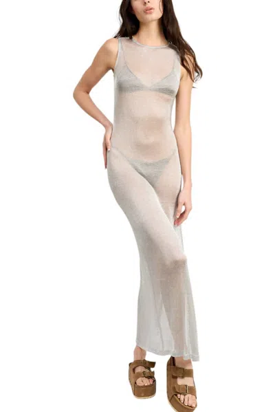 Emory Park Sheer Maxi Dress In Silver