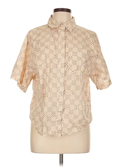 Pre-owned Emory Park Short Sleeve Blouse In Brown