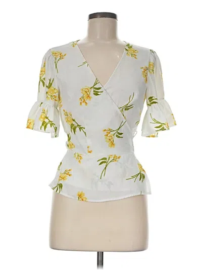 Pre-owned Emory Park Short Sleeve Blouse In Yellow