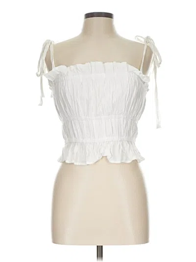 Pre-owned Emory Park Sleeveless Blouse In White