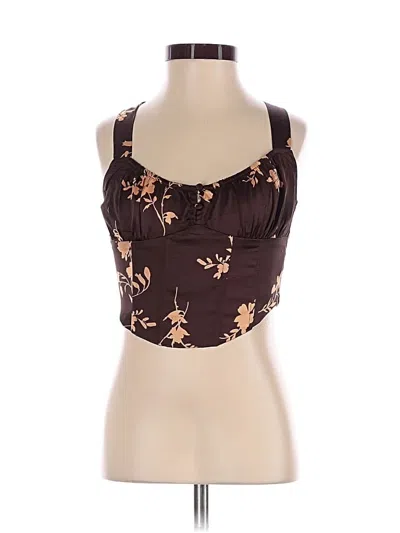 Pre-owned Emory Park Sleeveless Top Brown Strapless Neckline Tops