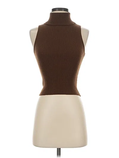 Pre-owned Emory Park Sleeveless Turtleneck In Brown