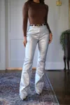 Emory Park Sylvia Vegan Leather Fitted Flare Pants In Silver In Multi