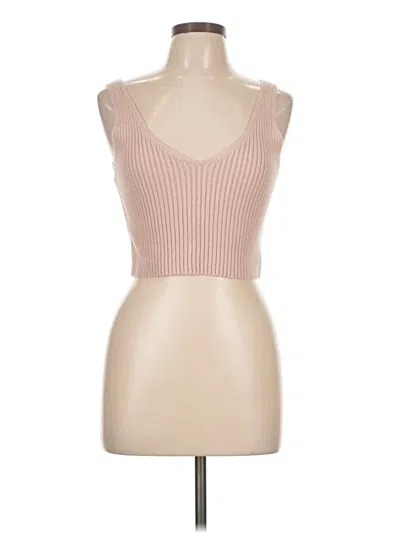 Pre-owned Emory Park Tank Top Tan Strapless Neckline Tops