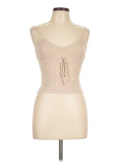 Pre-owned Emory Park Tank Top Tan Strapless Neckline Tops