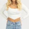EMORY PARK TRIANGLE LONG SLEEVE CROP TOP