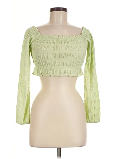 Pre-owned Emory Park Tube Top Green Strapless Neckline Tops