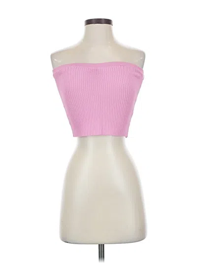 Pre-owned Emory Park Tube Top Pink Strapless Neckline Tops