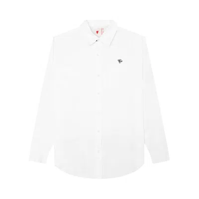 Pre-owned Emotionally Unavailable Airbrush Button Up 'white' | Men's Size M