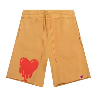 Pre-owned Emotionally Unavailable Heart Logo Sweatshort 'tan' | Men's Size L