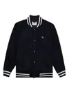 Emotionally Unavailable Melting-heart Varsity Jacket In Black