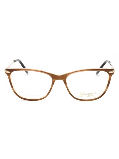 Emozioni Em 4056 Eyeglasses In 0ex4 00 - Brw Horn/clear Demo Lens