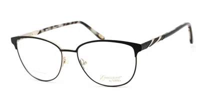 Emozioni Em 4399 0i46 Women's Glasses Black Size 54 - Free Lenses - Blue Light Block Available In Black On Gold