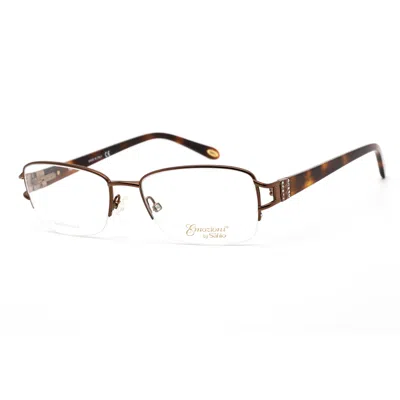Emozioni Ladies Brown Rectangular Eyeglass Frames Em4388009q0053 In ["brown"]