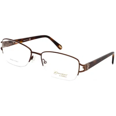 Emozioni Ladies Brown Rectangular Eyeglass Frames Em4388009q0055 In ["brown"]