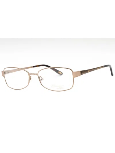 Emozioni Rectangular Women's Eyeglasses In 0fg4 00 - Brown Gold / Clear Demo Lens