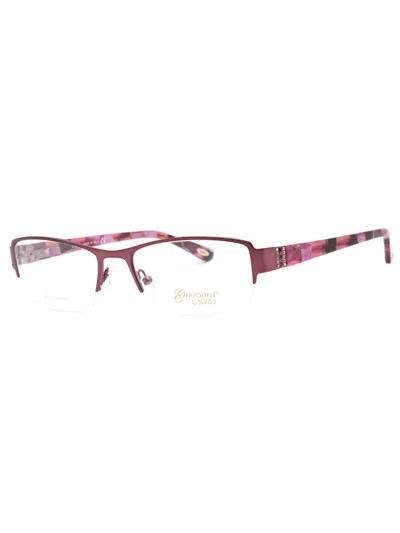 Emozioni Rectangular Women's Eyeglasses - Style 4354 In 0dw4 00 - Plum / Clear Lens