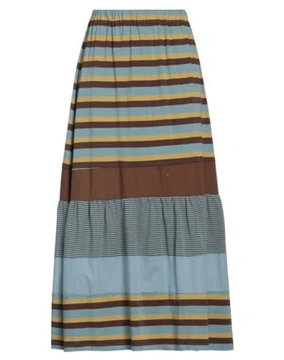 Empathie Woman Midi Skirt Pastel Blue Size L Cotton, Elastane