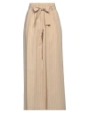 Empathie Woman Pants Beige Size L Viscose, Polyamide