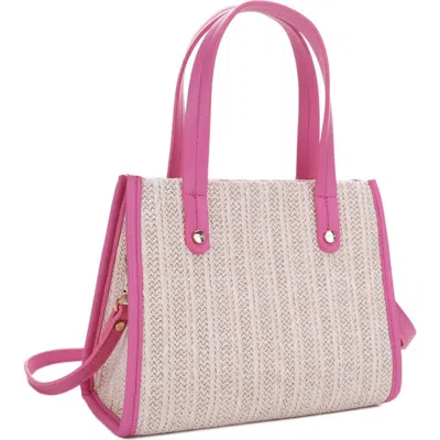 Emperia Annabelle Mini Straw Satchel In Pink
