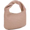 Emperia Libby Diamond Weave Twist Handle Shoulder Bag In Light Camel