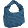 Emperia Libby Diamond Weave Twist Handle Shoulder Bag In Teal
