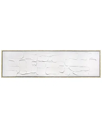 Empire Art Direct Abstract Harmony Heavily Textured Hand-painted Framed Canvas Wall Art In White