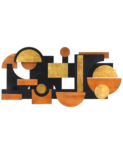 Empire Art Direct Amber Embraces I Handmade Dimensional Solid Wood Abstract Wall Art In Multi