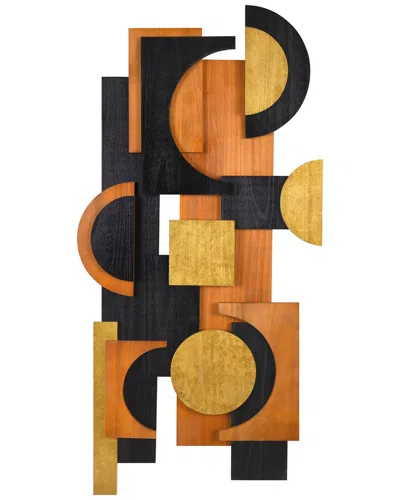 Empire Art Direct Amber Embraces Ii Handmade Dimensional Solid Wood Abstract Wall Art In Orange