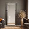 Empire Art Direct "antique Champagne Rectangular Beveled Mirror" Featuring A Iron Pipe Frame In Multi