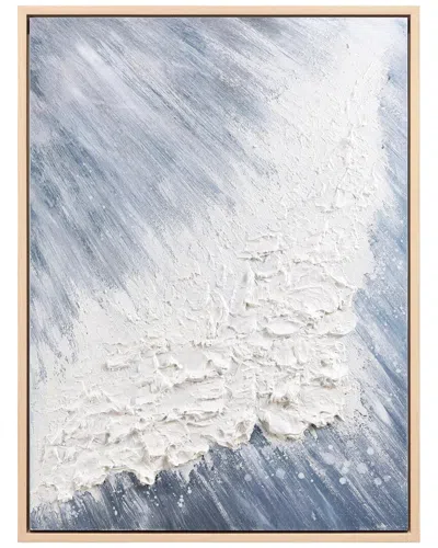 Empire Art Direct Aqua Splash Heavily Textured Hand-painted Framed Canvas Wall Art In Multi