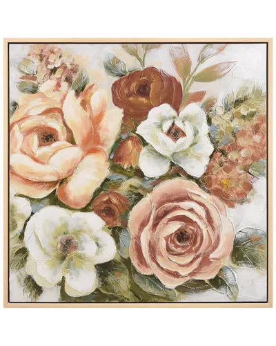 Empire Art Direct Autumn Blossoms Heavily Textured Hand-painted Framed Canvas Wall Art In Multi