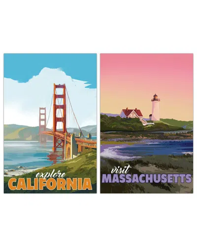 Empire Art Direct Bicoastal Beauty Frameless Free Floating Tempered Glass Panel Graphic Wall Art Set