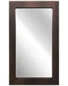 Empire Art Direct Black On Bronze Exotic Metallic Shagreen Leather-framed Beveled Mirror In Black