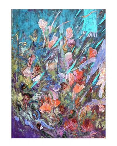 Empire Art Direct Blue Floral Efflorescence Washable Art Area Rug In Multi