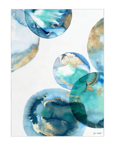 Empire Art Direct Blue Green Marbles I Washable Geometric Art Area Rug In Multi
