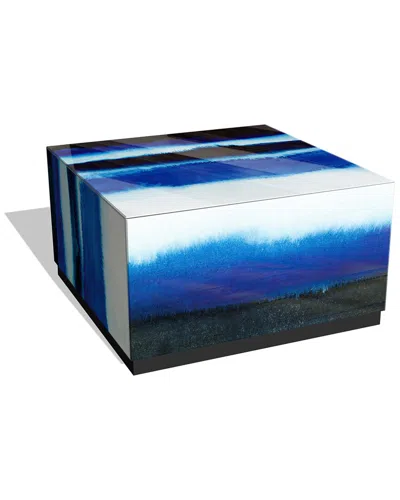 EMPIRE ART DIRECT EMPIRE ART DIRECT BLUE RUN OFF I BY GRACE POPP COCKTAIL TABLE